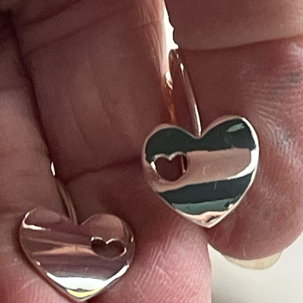 Silver Tone Lever Back Heart Earrings - Luxury Gift For Her -